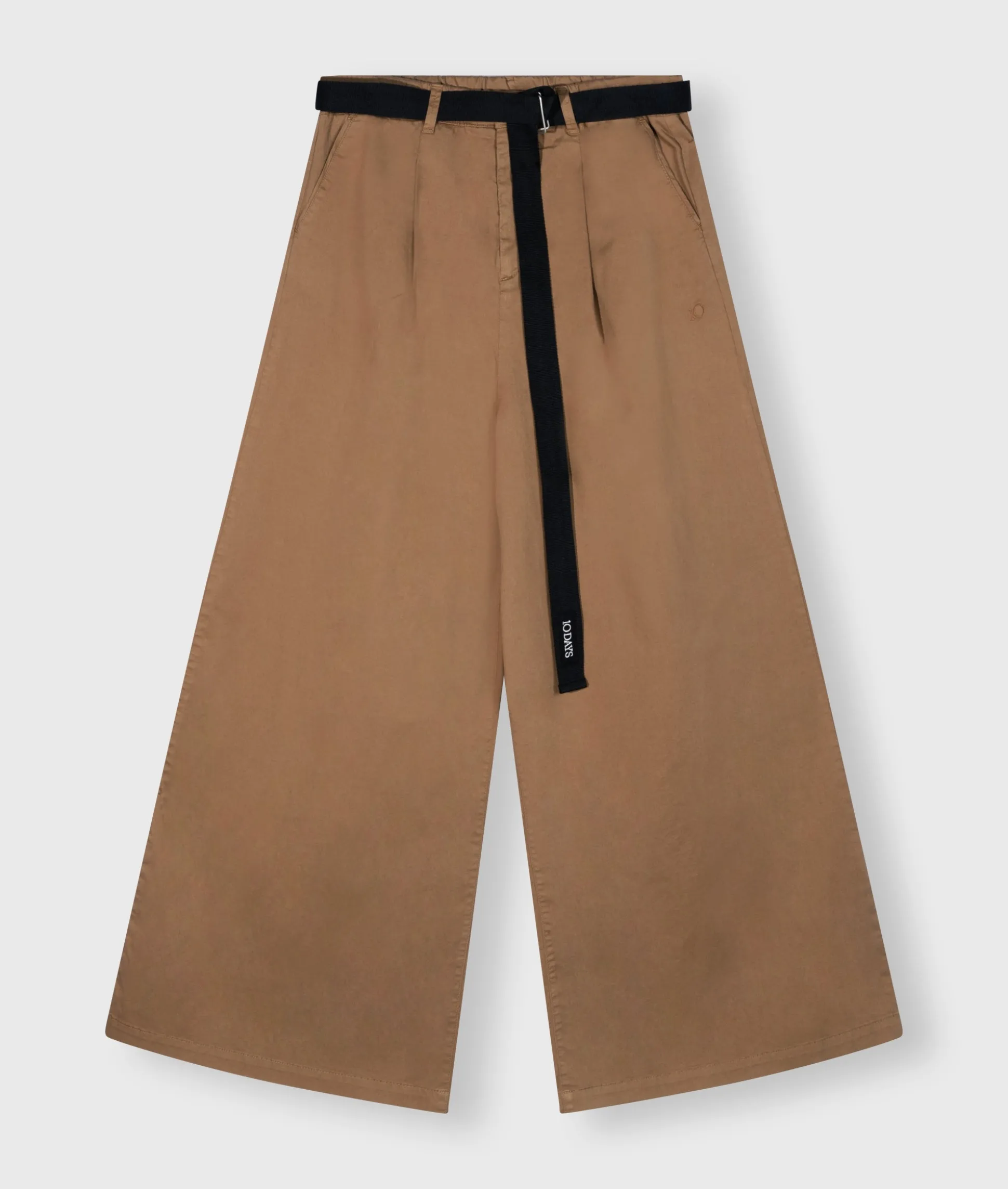 Belted Wide Leg Pants Twill