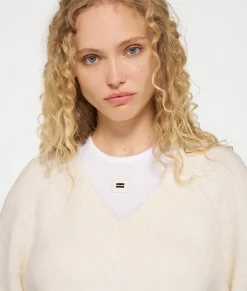 Cropped V-neck Sweater Knit