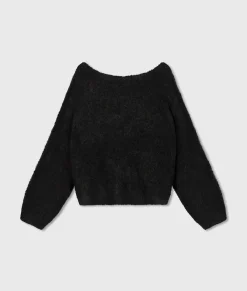 Cropped V-neck Sweater Knit