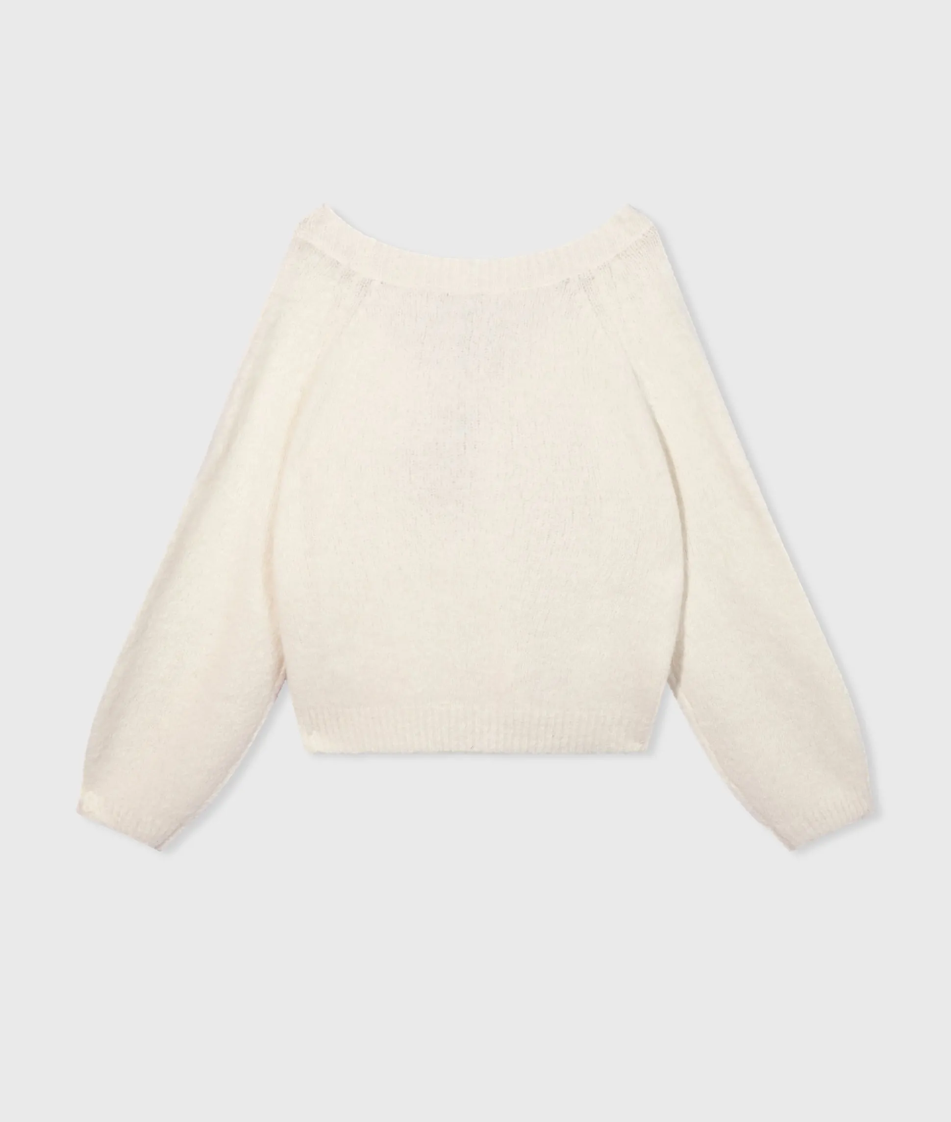 Cropped V-neck Sweater Knit