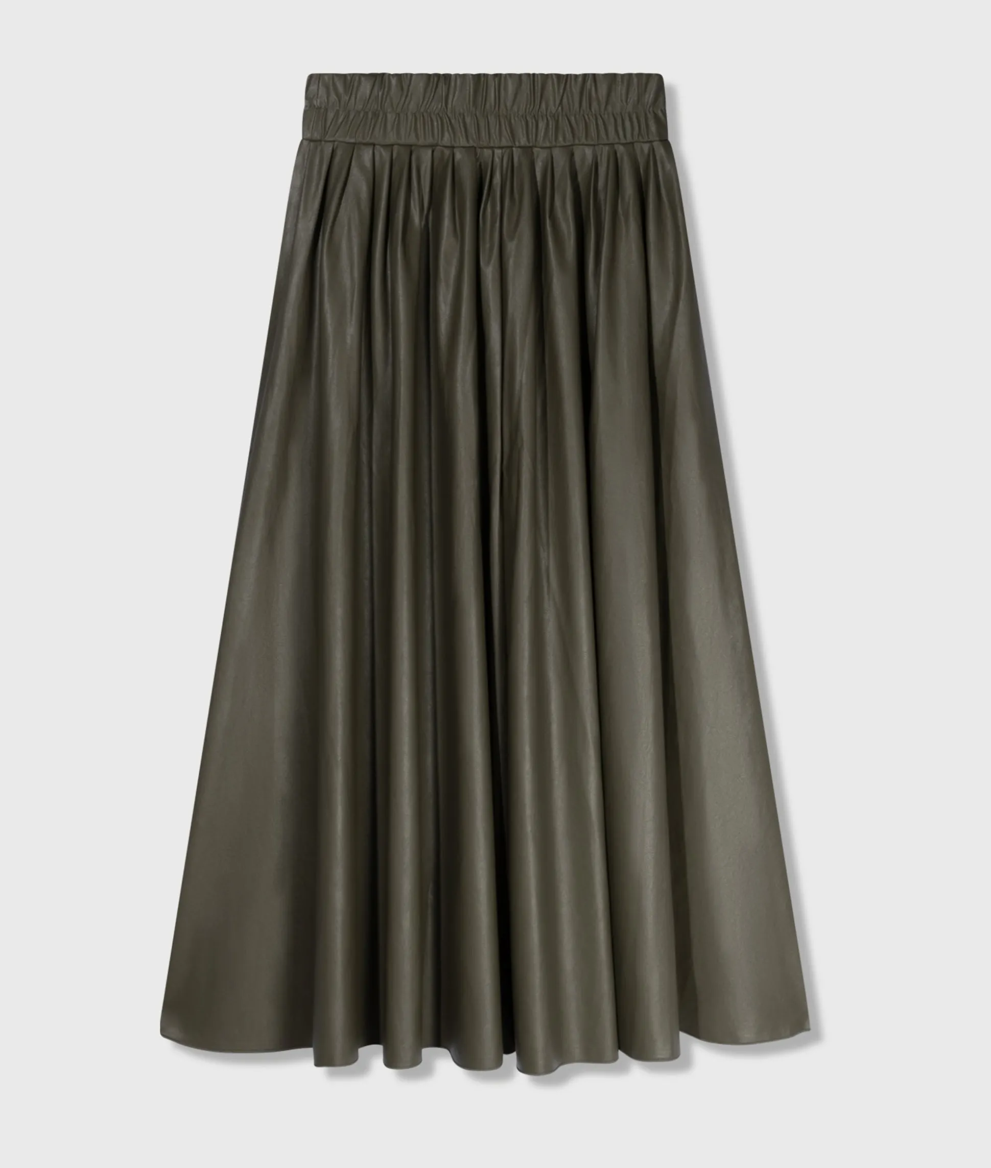 Leather Look Pleated Skirt
