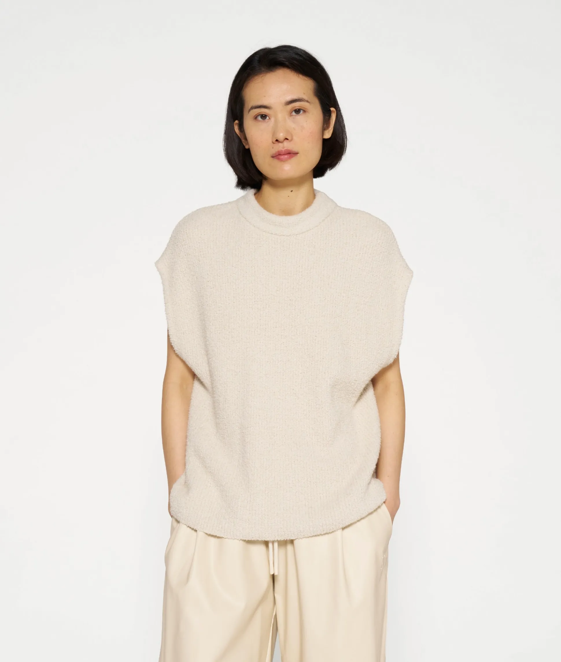 Short Sleeve Boucle Top