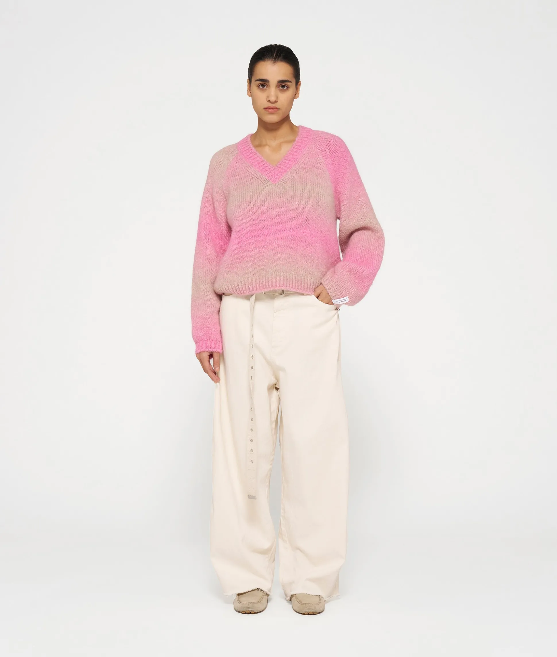 V-neck Sweater Gradient Knit