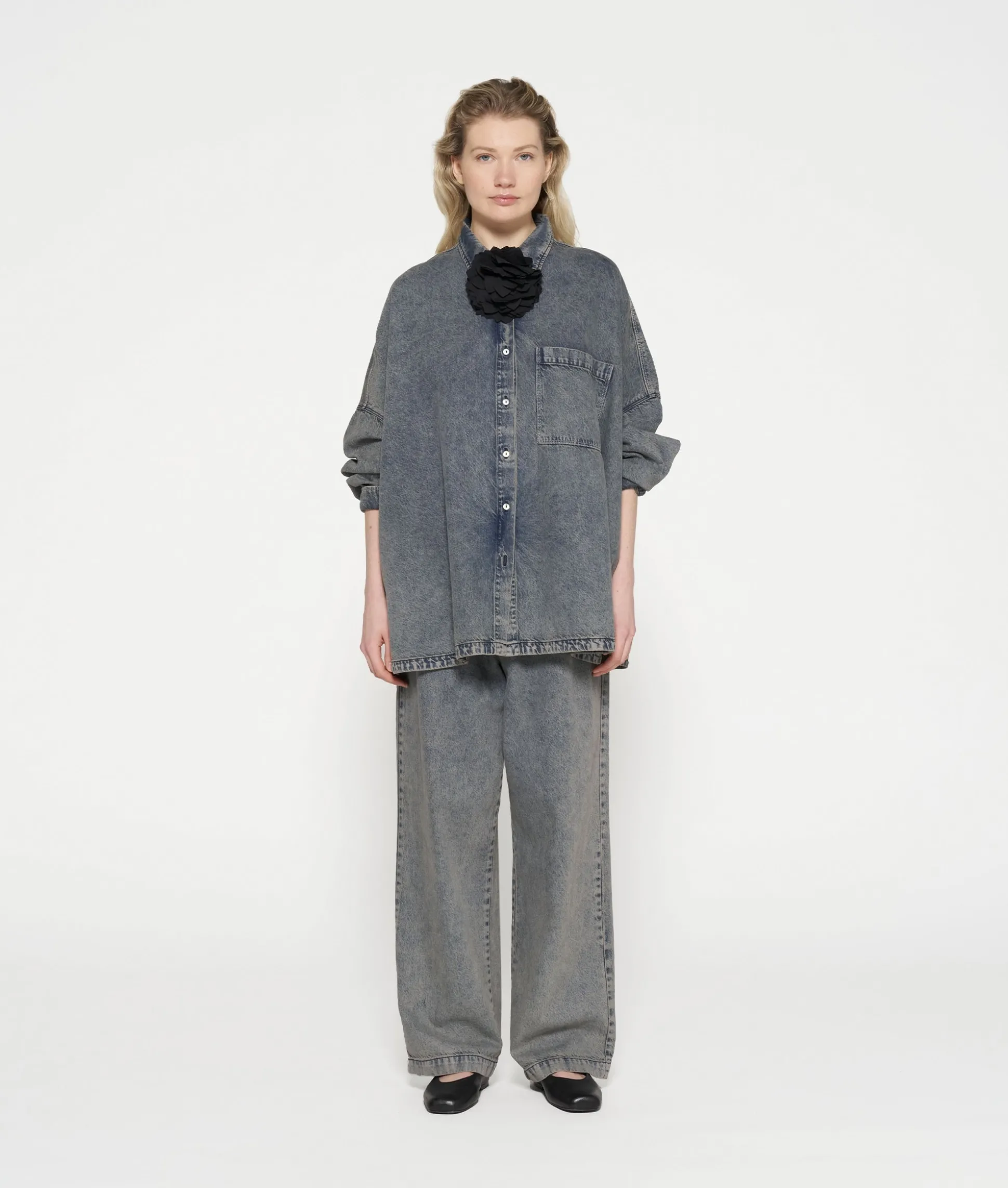 Wide Pants Flowy Denim