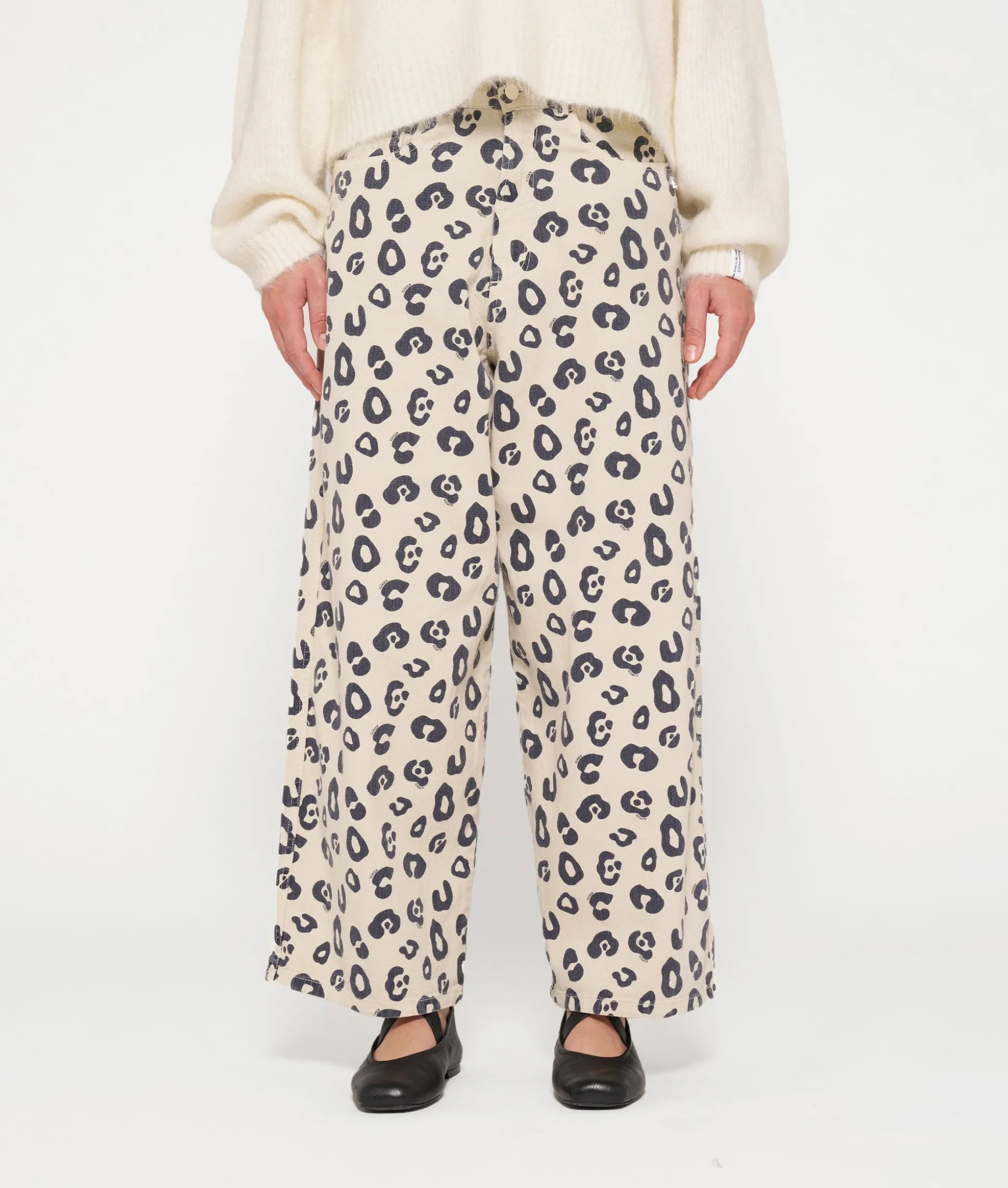 Wide Twill Pants Leopard