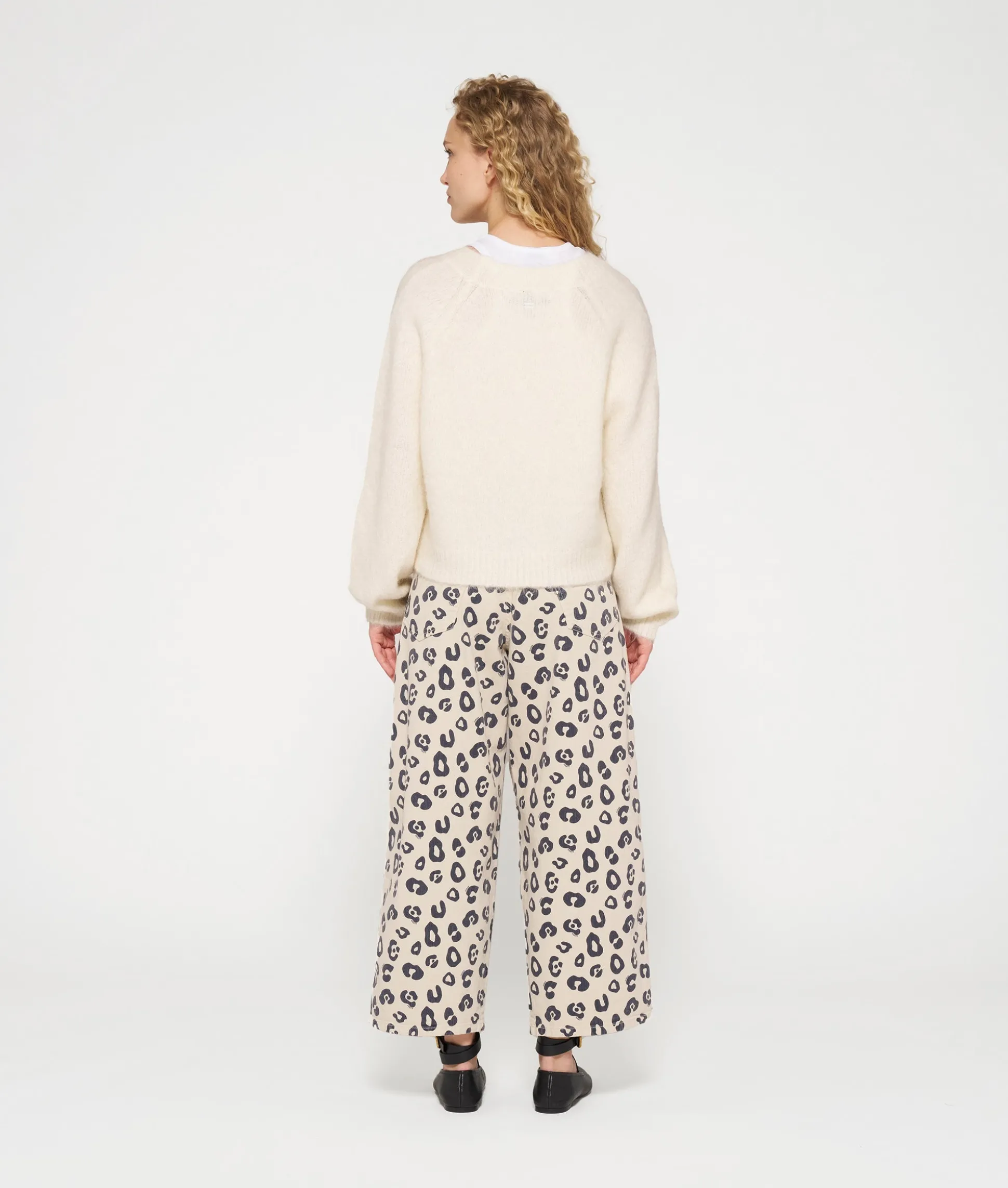 Wide Twill Pants Leopard