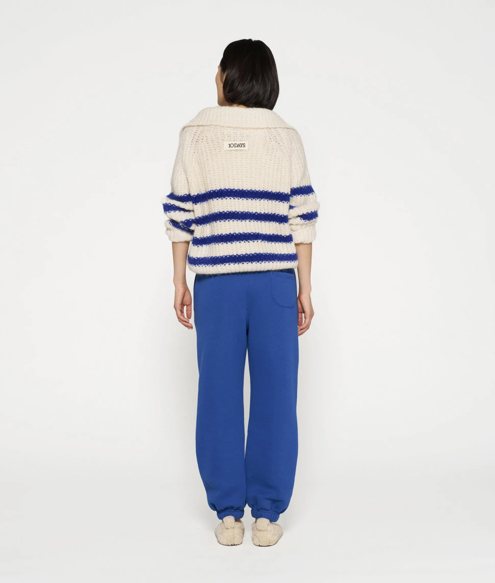 Zip Cardigan Knit Stripes