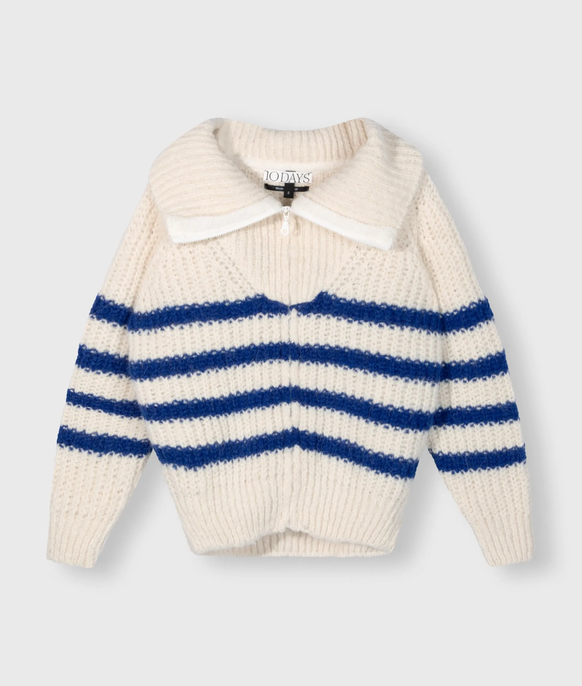Zip Cardigan Knit Stripes